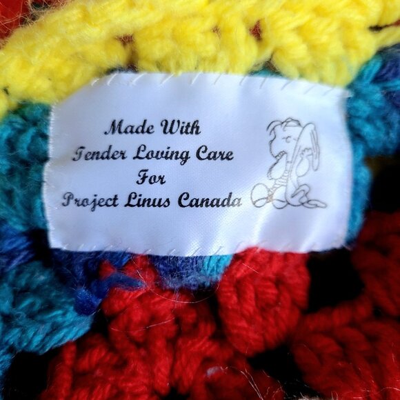 Granny square multicolored crochet throw blanket Afghan. - Picture 7 of 7